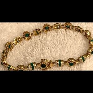 Emerald, Diamond and 18K Gold Statement Bracelet